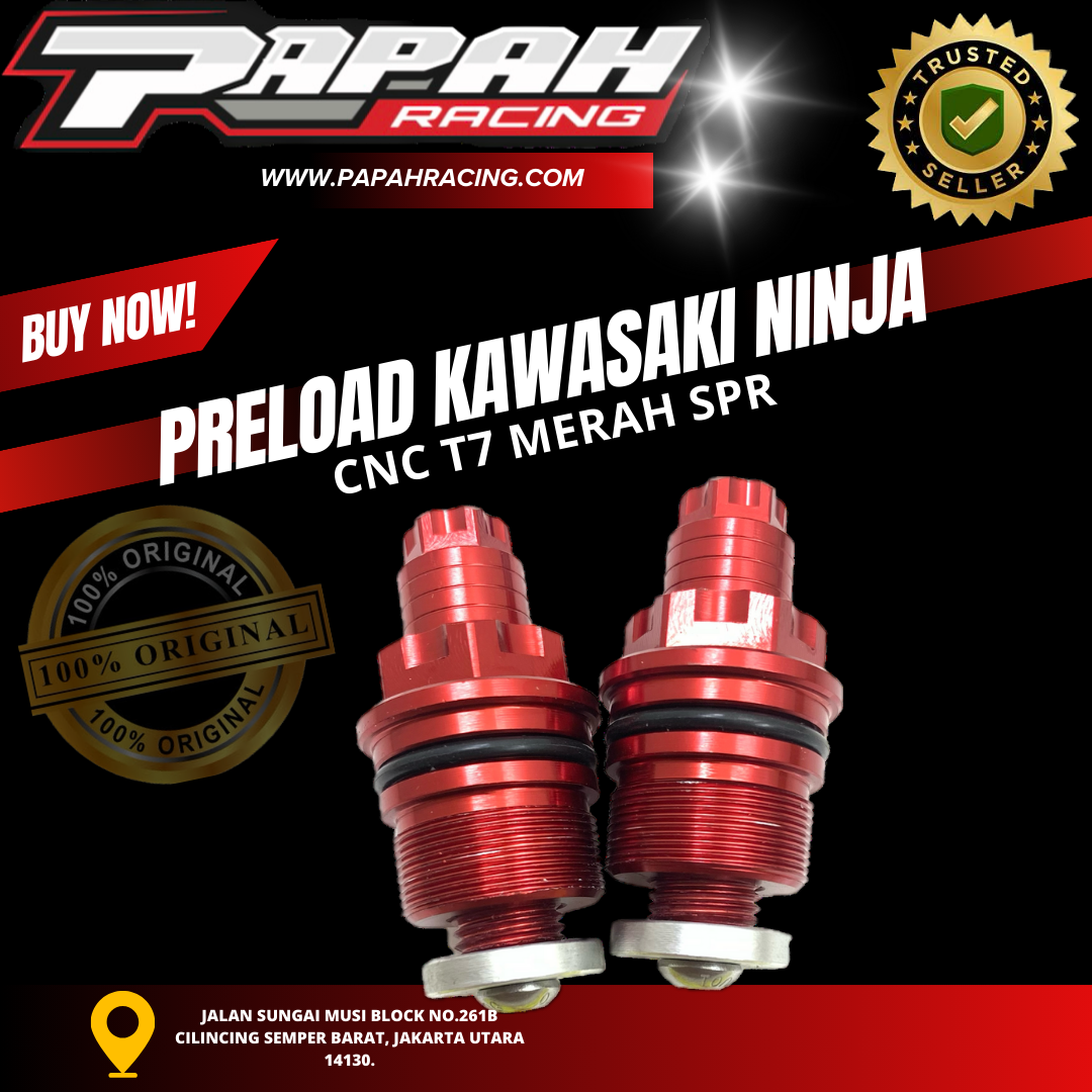 PRELOAD KAWASAKI NINJA T7 MERAH SPR